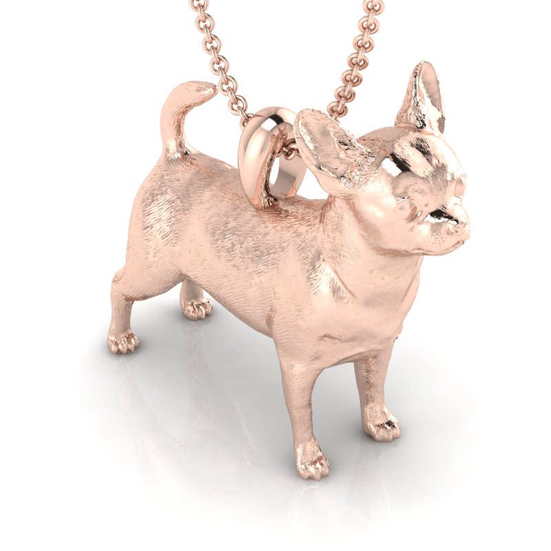 Silver dog pendant necklace with textured fur details on a chain, perfect accessory for dog lovers and jewellery enthusiasts worldwide, also available in solid gold. Made by Chris Simpson Designs in the United Kingdom.