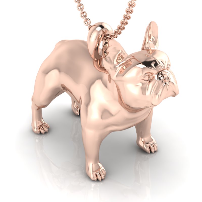 Silver dog pendant necklace with textured fur details on a chain, perfect accessory for dog lovers and jewellery enthusiasts worldwide, also available in solid gold. Made by Chris Simpson Designs in the United Kingdom.