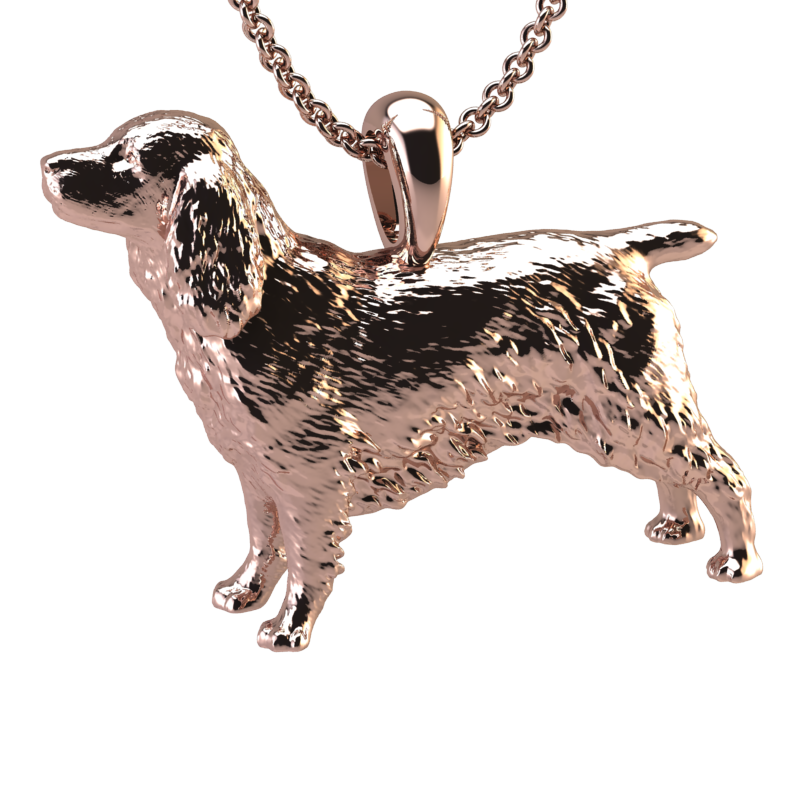 Pendentif Chien Cocker Américain En Argent Sterling 3D - Bijou Animalier Finement Détaillé