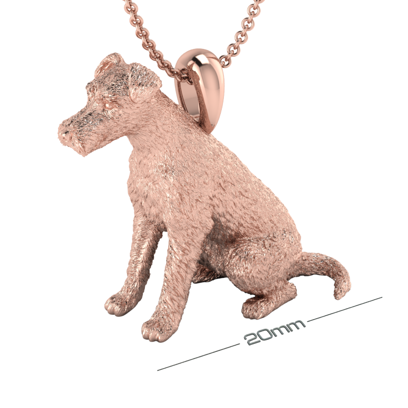 Silver dog pendant necklace with textured fur details on a chain, perfect accessory for dog lovers and jewellery enthusiasts worldwide, also available in solid gold. Made by Chris Simpson Designs in the United Kingdom.