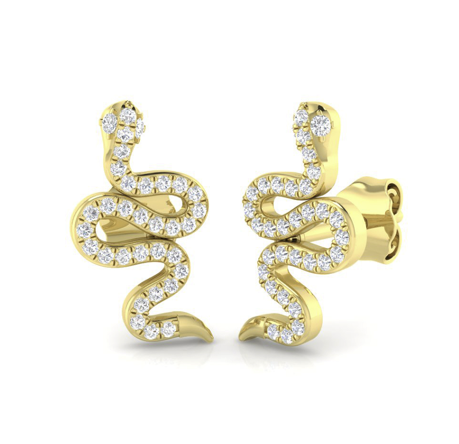 Snake diamond earrings