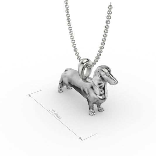 Silver dog pendant necklace with textured fur details on a chain, perfect accessory for dog lovers and jewellery enthusiasts worldwide, also available in solid gold. Made by Chris Simpson Designs in the United Kingdom.