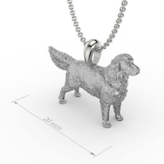 Silver dog pendant necklace with textured fur details on a chain, perfect accessory for dog lovers and jewellery enthusiasts worldwide, also available in solid gold. Made by Chris Simpson Designs in the United Kingdom.
