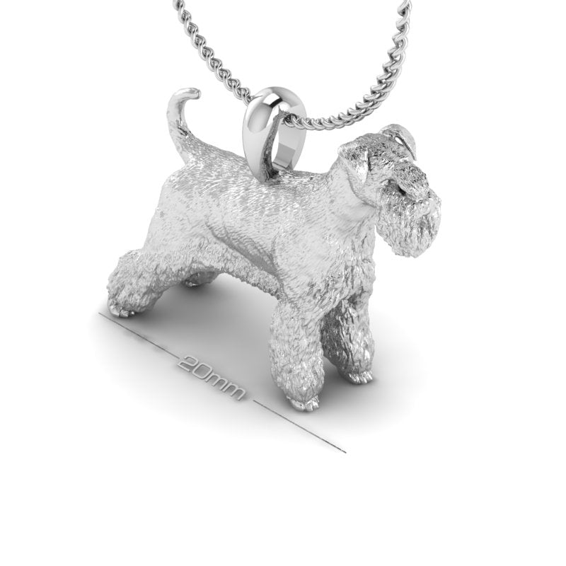 Silver dog pendant necklace with textured fur details on a chain, perfect accessory for dog lovers and jewellery enthusiasts worldwide, also available in solid gold. Made by Chris Simpson Designs in the United Kingdom.
