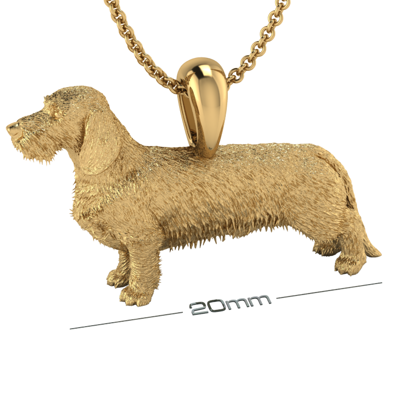Silver dog pendant necklace with textured fur details on a chain, perfect accessory for dog lovers and jewellery enthusiasts worldwide, also available in solid gold. Made by Chris Simpson Designs in the United Kingdom.