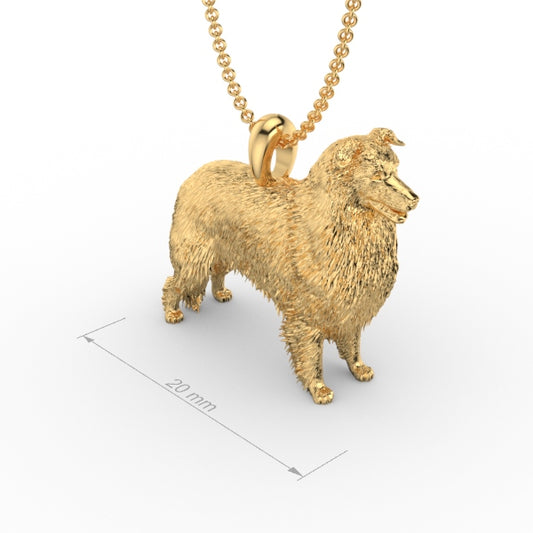 Silver dog pendant necklace with textured fur details on a chain, perfect accessory for dog lovers and jewellery enthusiasts worldwide, also available in solid gold. Made by Chris Simpson Designs in the United Kingdom.