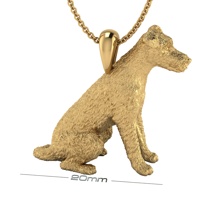 Silver dog pendant necklace with textured fur details on a chain, perfect accessory for dog lovers and jewellery enthusiasts worldwide, also available in solid gold. Made by Chris Simpson Designs in the United Kingdom.