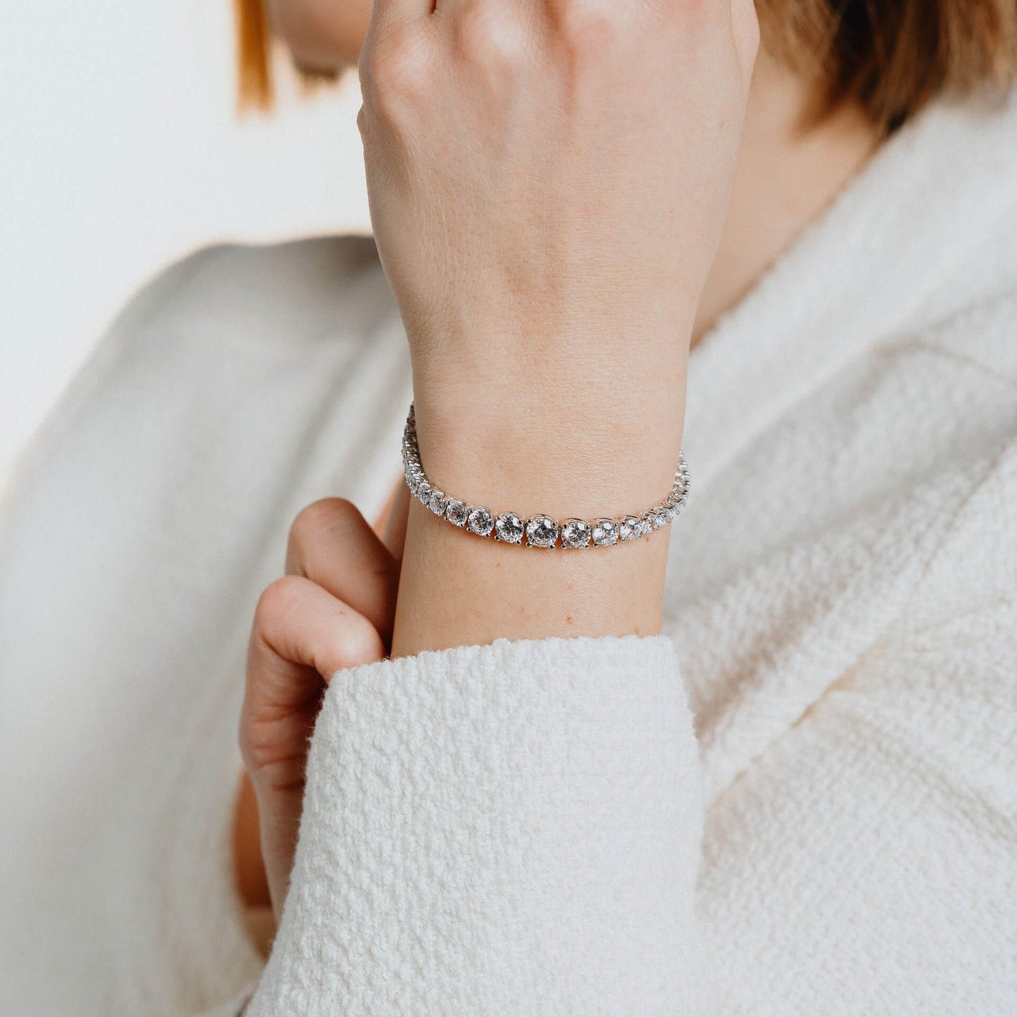 Diamonfire Graduated Zirconia Tennis Bracelet