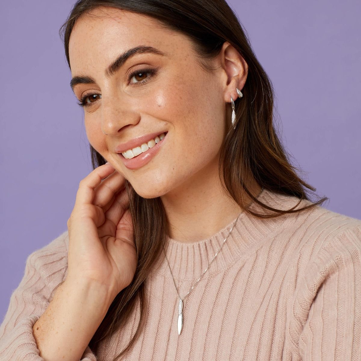 Fiorelli Long Navette Pave Drop Pendant