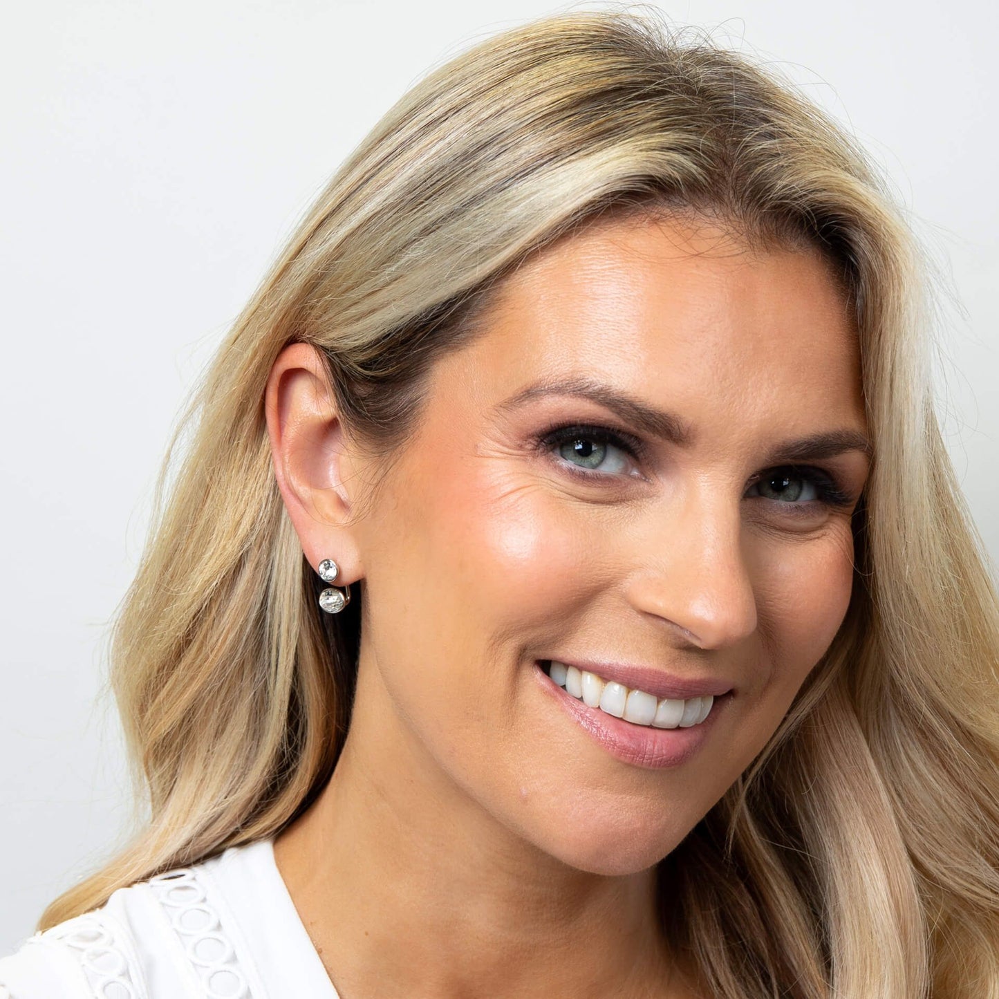 Fiorelli Front and Back Earrings with Oval and Round Crystal Shapes