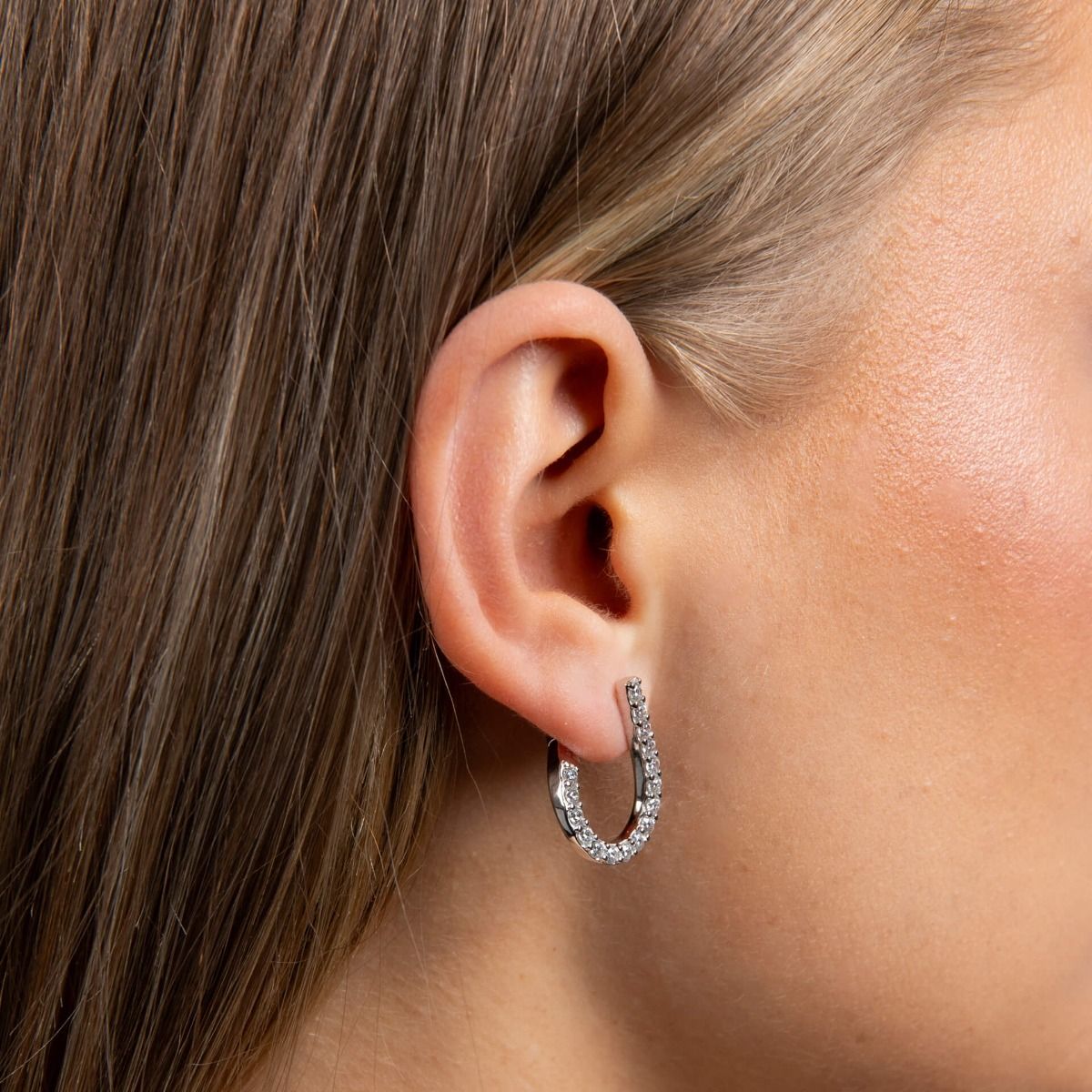 Diamonfire Front Twist Hoop Earrings