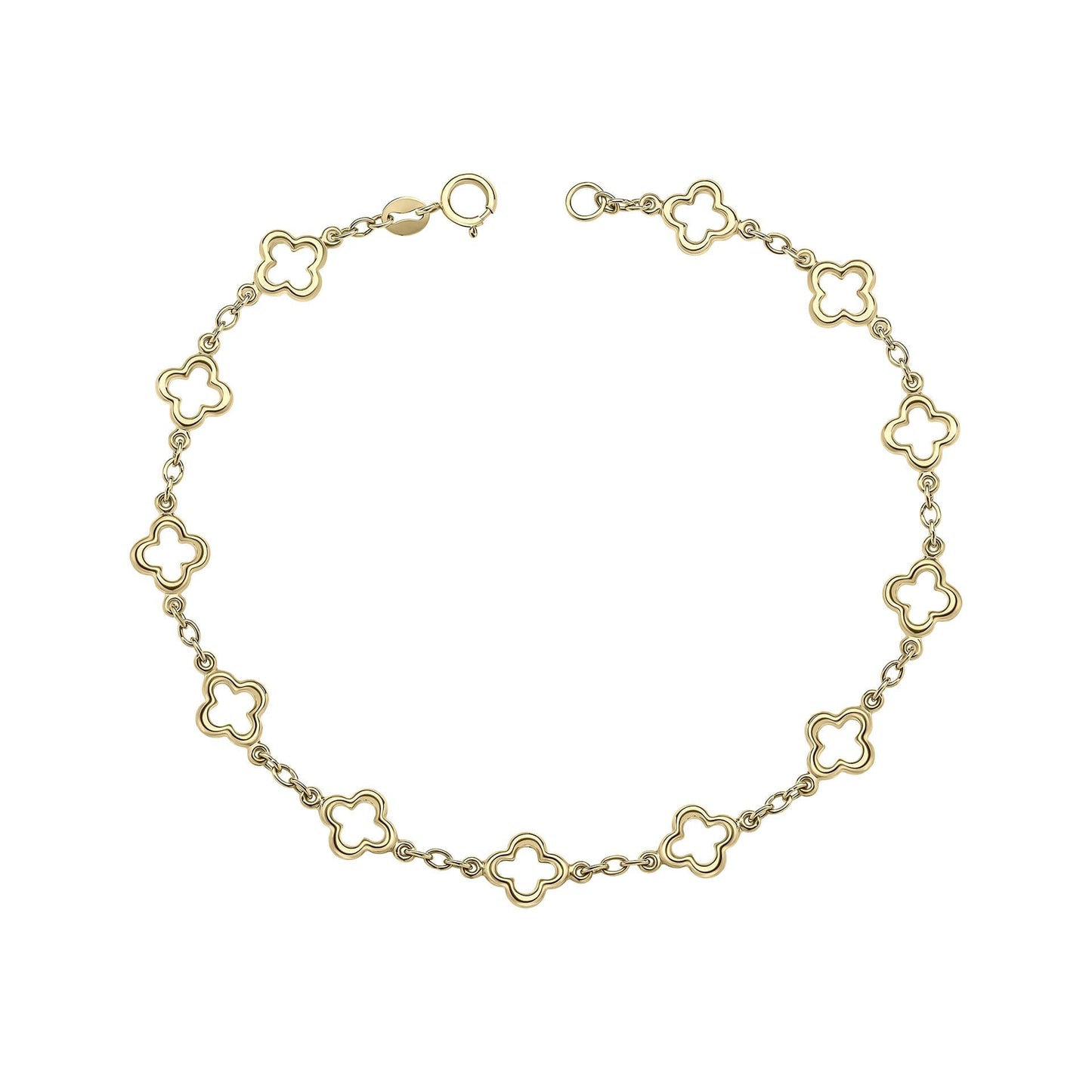 Quatrefoil Station Bracelet in 9ct Gold