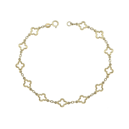 Quatrefoil Station Bracelet in 9ct Gold