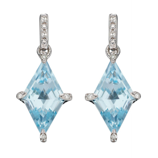 Kite Shaped Semi-Precious Stone Earrings in 9ct Gold