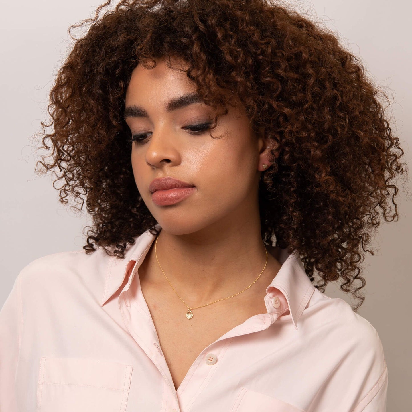 Heart Padlock Pendant with Pave Diamond in 9ct Gold