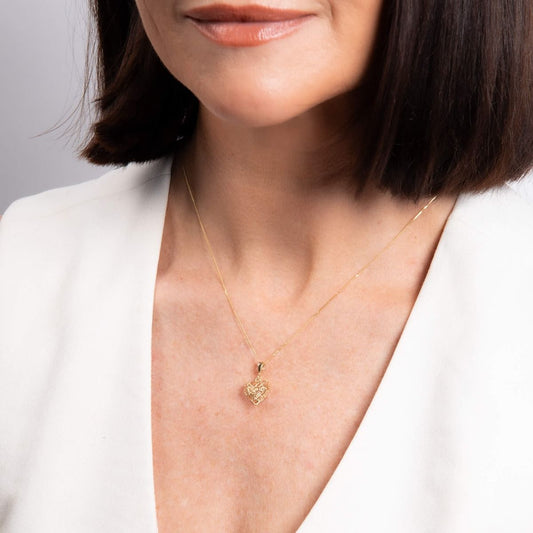 Caged Heart Pendant in 9ct Gold