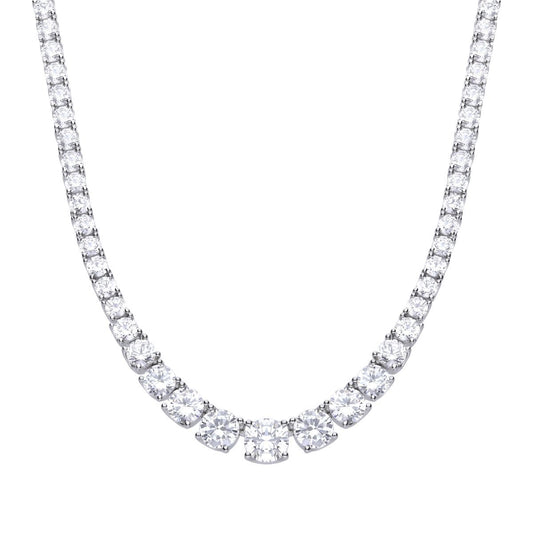 Diamonfire Graduated Zirconia Tennis Necklace