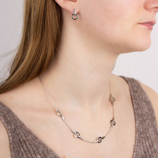 Fiorelli Interlinking Hexagonal Station Necklace