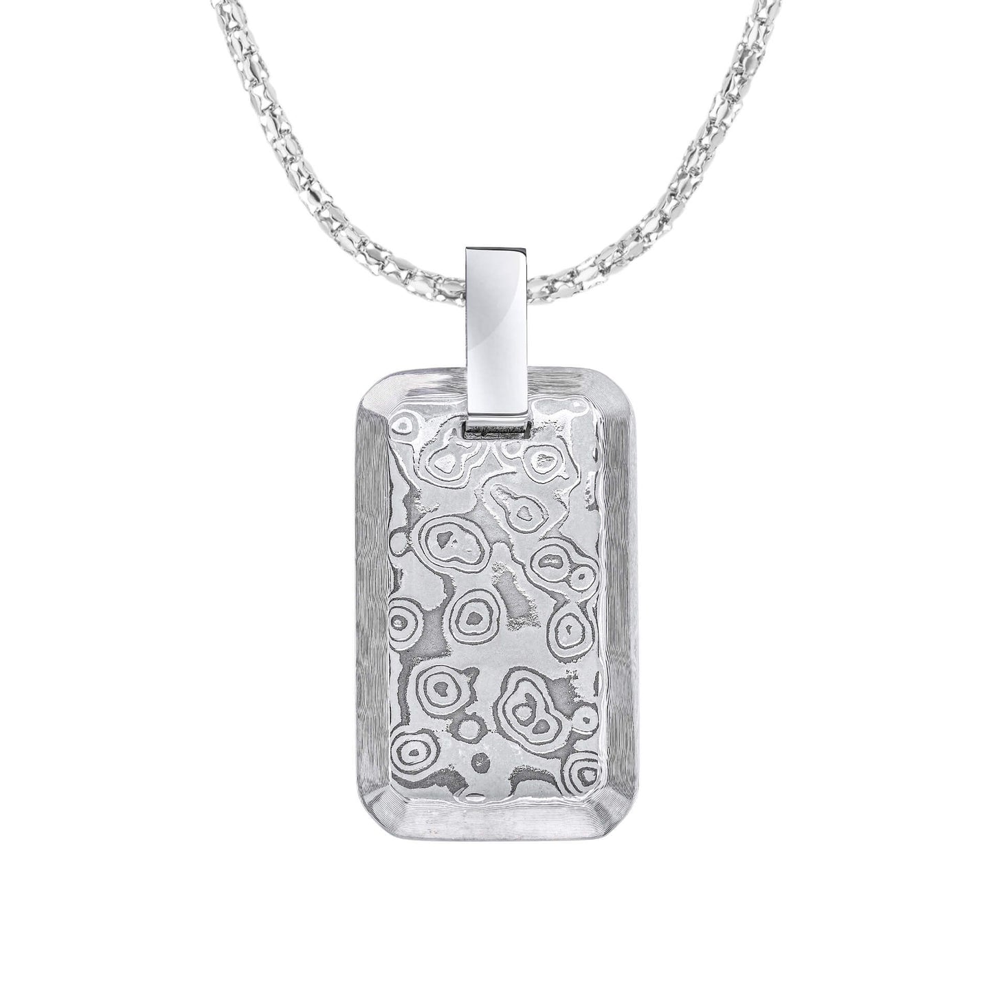 Fred Bennett Damascus Steel Rectangular Pendant