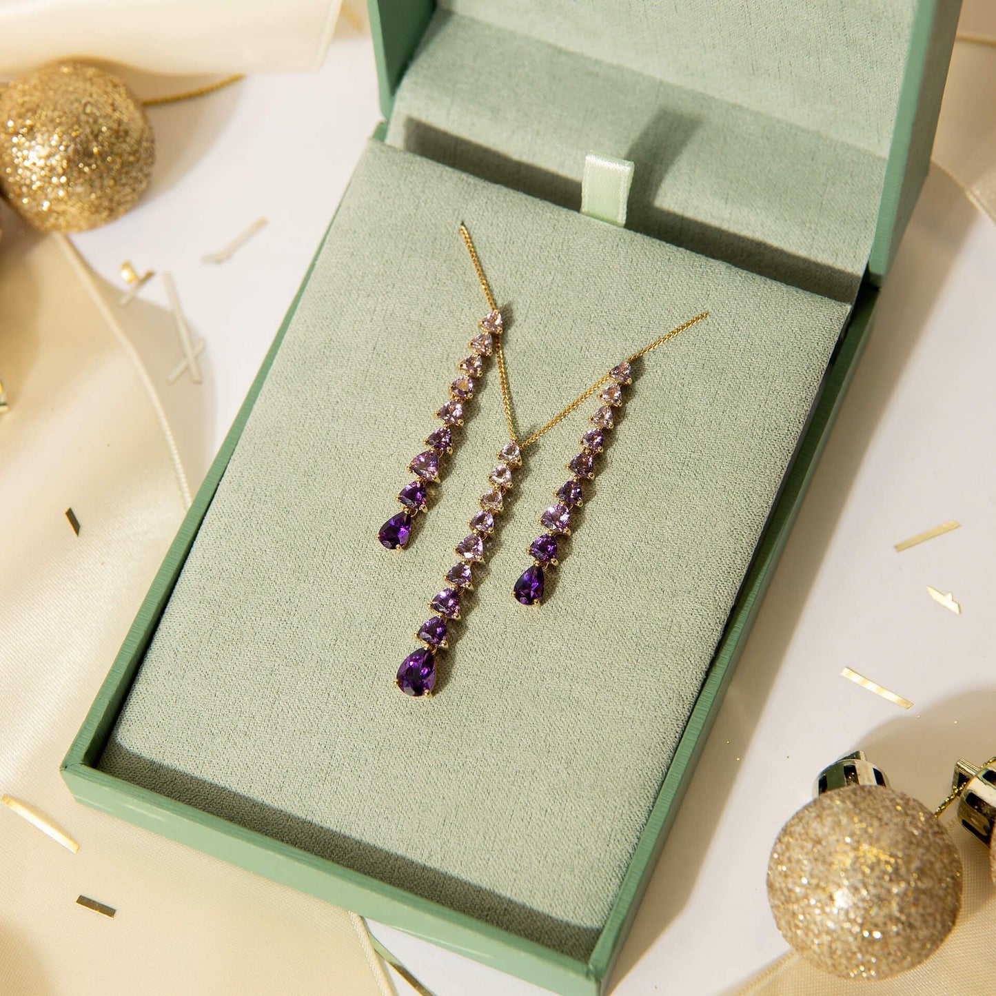Trillion and Pear Amethyst Christmas Special Kit in 9ct